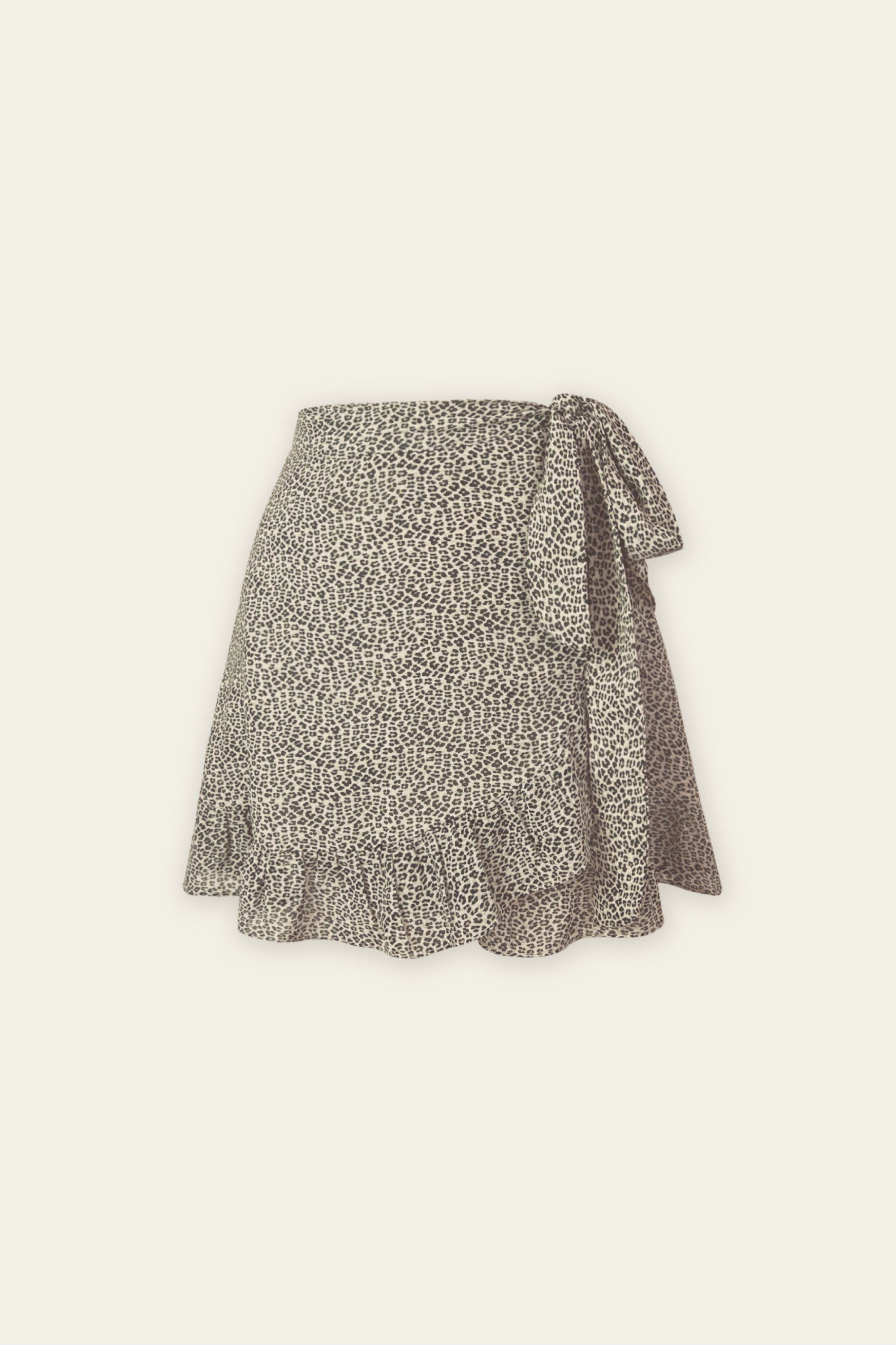 Leopard Ruffled Mini Wrap Skirt