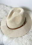 Straw Hat w/ Band in Sand